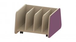 Trudy Book Storage -  Mobile Trundle Book Divider