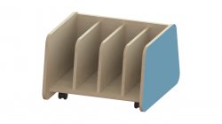 Trudy Book Storage -  Mobile Trundle Book Divider