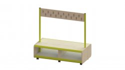 Trudy Cloak Room Storage - Mobile Double Sided Bench 32 Hooks