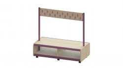 Trudy Cloak Room Storage - Mobile Double Sided Bench 32 Hooks