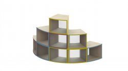 Trudy Storage - Curve Storage Box Configuration with Coloured Edging