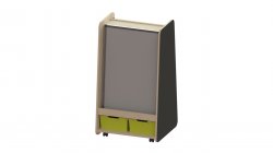 Trudy Classroom Magnetic Art Easel With Chalkboard Ends and Storage