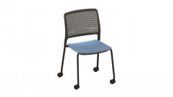Grafton 4 Leg Chair On Castors With Upholstered Seat Pad Fabric Band 1