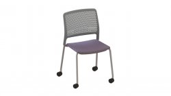 Grafton 4 Leg Chair On Castors With Upholstered Seat Pad Fabric Band 1