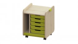 Trudy Mobile Small Pull-Out Classroom Storage Tray Unit