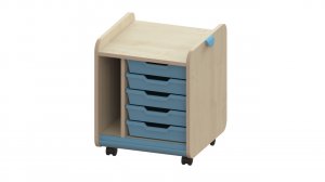 Trudy Mobile Small Pull-Out Classroom Storage Tray Unit