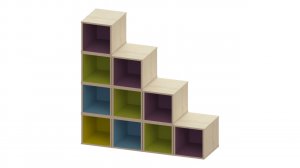 Set Of 10 Storage Boxes With Coloured Inside