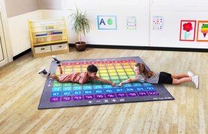 100 Square Counting Grid Carpet