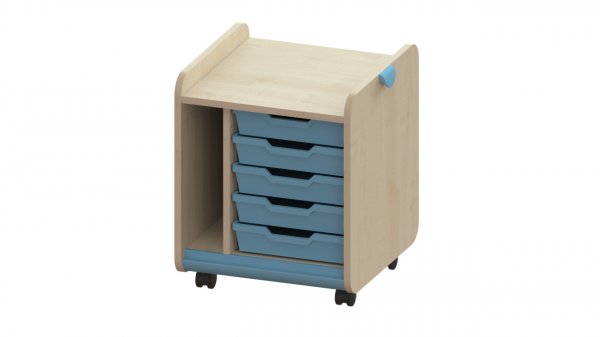 Trudy Mobile Small Pull-Out Classroom Storage Tray Unit